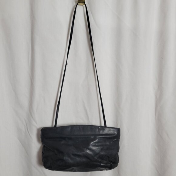 Crossbody Purse BRIE! Black Korea leather? shoulder retro classic timeless chic - Picture 4 of 13